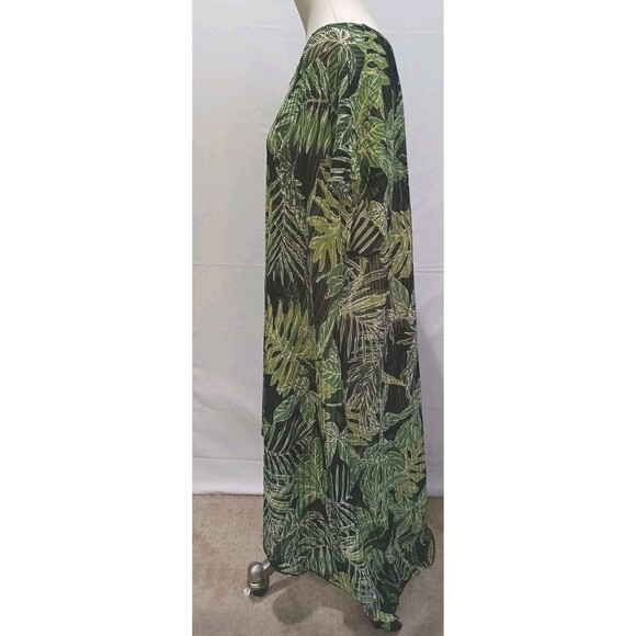 Cha Cha Vente Dress Women 3X Black Green Tropical Knit Coverup Mini Casual - Picture 4 of 16